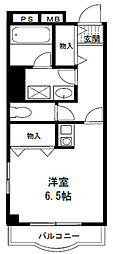 ヒルズエコー ワンルームの間取図画像
