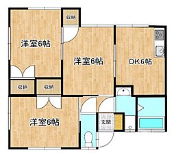 大塚コーポ 1階3DKの間取り