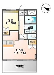 スタービレ小倉 1LDKの間取図画像