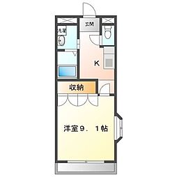 ベルファスト伯爵館 1Kの間取図画像