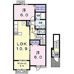 セイバリーシュン 2LDKの間取図画像
