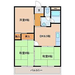シャトー深町 3DKの間取図画像
