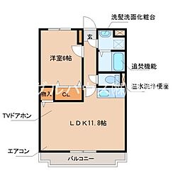 beauterraceステラ 2階1LDKの間取り