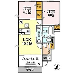 パエーゼ 1階2SLDKの間取り
