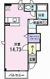 プロスパー六番館 1階ワンルームの間取り