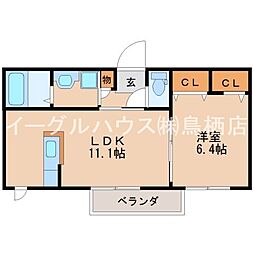 メゾンドリーム 1階1LDKの間取り