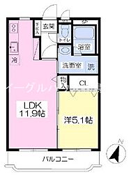 Profit村田 3階1LDKの間取り