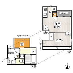 CBアデリーナ鳥栖 2階1Kの間取り