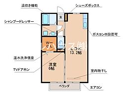 メゾンルーチェ 2階1LDKの間取り