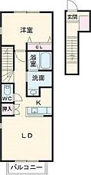 練雅館　弐 2階1LDKの間取り