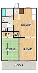 アドバンス21B 2DKの間取図画像
