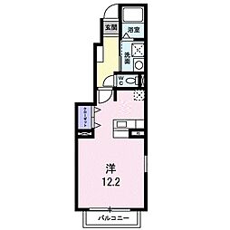 シャルマン参番館 1階ワンルームの間取り