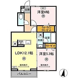 グラン・ルーチェ 1階2LDKの間取り