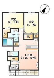 フェリーチェai 2LDKの間取図画像