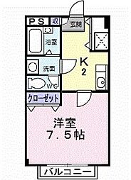 サマーパイン 1Kの間取図画像