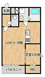THE NOBLES 秋葉町 1LDKの間取図画像