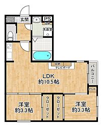 Tidy田代 2LDKの間取図画像