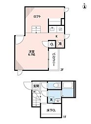 CB鳥栖ブランシェ 1Kの間取図画像