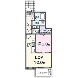 リエールみやき 1LDKの間取図画像