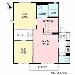 ビューハイム2A 2LDKの間取図画像