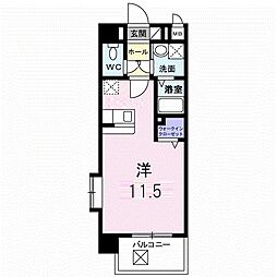 エルモソピソ ワンルームの間取図画像