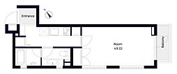 AX-COMPOUND 1Kの間取図画像