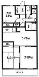 カサバニータ 3DKの間取図画像