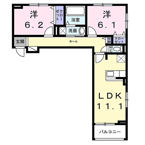 グレース讃良 203｜大阪府寝屋川市小路北町(賃貸アパート2LDK・2階・57.94㎡)の写真 その2