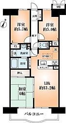 ロイヤルコート豊中壱番館 3LDKの間取図画像