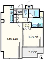 大崎ガーデンレジデンス 1LDKの間取図画像