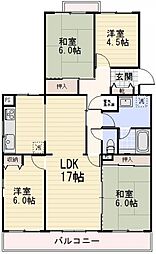 JR信越本線 長野駅 徒歩15分の賃貸マンション 2階4LDKの間取り