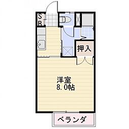JR信越本線 長野駅 徒歩25分の賃貸アパート 2階1Kの間取り