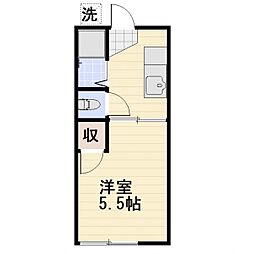 JR信越本線 長野駅 徒歩24分の賃貸アパート 1階1Kの間取り