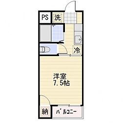 コーポT&T吉田 1Kの間取図画像
