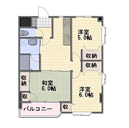 プライムハイツR.K 3DKの間取図画像
