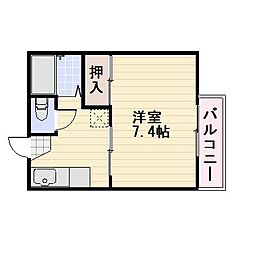 JR信越本線 長野駅 3.7kmの賃貸アパート 1階1Kの間取り