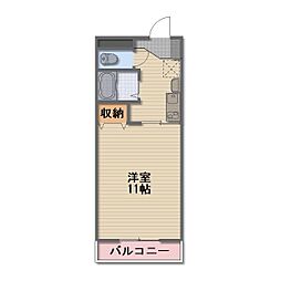 JR信越本線 長野駅 徒歩8分の賃貸マンション 3階1Kの間取り