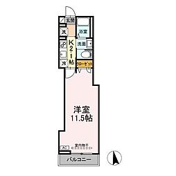 JR信越本線 長野駅 徒歩11分の賃貸アパート 3階1Kの間取り