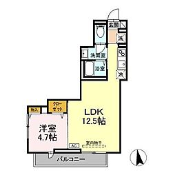 JR信越本線 長野駅 徒歩11分の賃貸アパート 3階1LDKの間取り