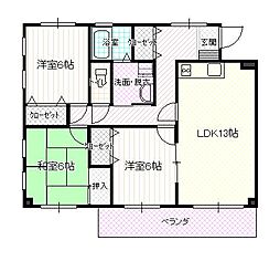 JR信越本線 長野駅 徒歩30分の賃貸アパート 1階3LDKの間取り
