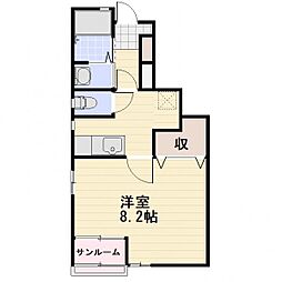 長野電鉄長野線 善光寺下駅 徒歩21分の賃貸アパート 1階1Kの間取り