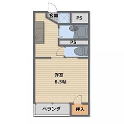 しなの鉄道北しなの 北長野駅 徒歩5分の賃貸マンション 3階1Kの間取り