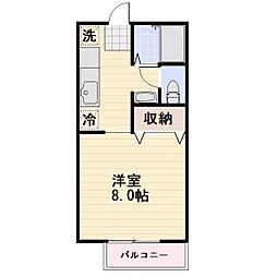 しなの鉄道北しなの 北長野駅 徒歩35分の賃貸アパート 2階1Kの間取り
