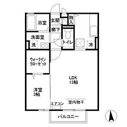 JR信越本線 長野駅 3.2kmの賃貸アパート 2階1LDKの間取り