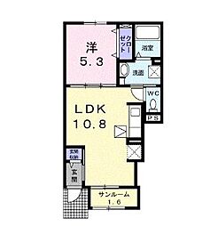 JR信越本線 長野駅 3.7kmの賃貸アパート 1階1LDKの間取り
