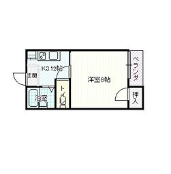 JR信越本線 長野駅 3.1kmの賃貸アパート 1階1Kの間取り