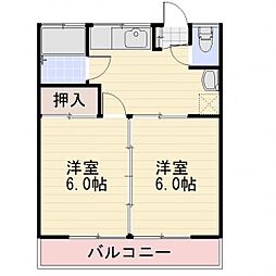 JR信越本線 長野駅 徒歩20分の賃貸アパート 1階2DKの間取り