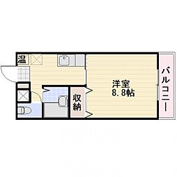 JR信越本線 長野駅 徒歩9分の賃貸マンション 2階1Kの間取り