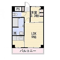 長野電鉄長野線 権堂駅 徒歩12分の賃貸マンション 3階1LDKの間取り
