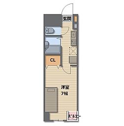 JR信越本線 長野駅 徒歩5分の賃貸マンション 2階1Kの間取り